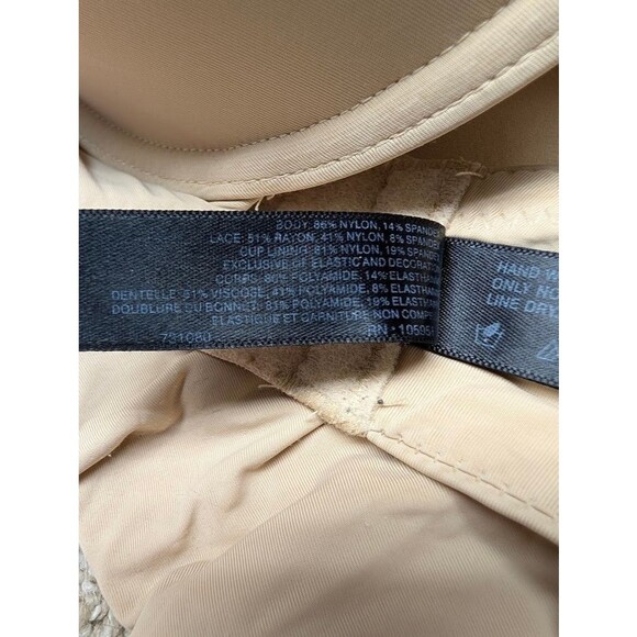 Natori 34DDD Padded Underwire Bra Beige Molded Cups Adjustable Straps - Picture 8 of 9